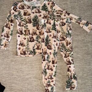 Posh Peanut Bear and Tree Print Pajama Set